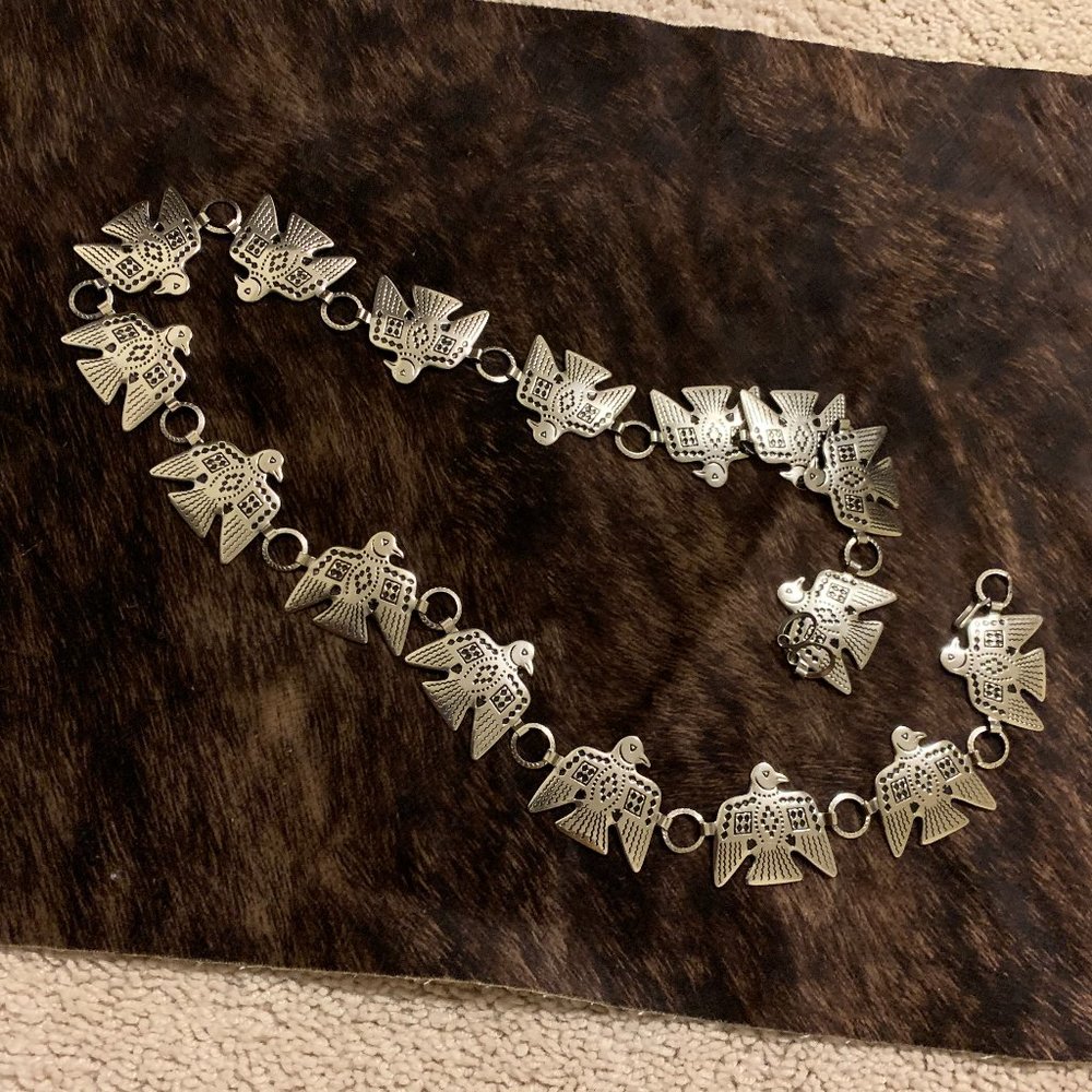 Silver Western Eagle Concho Belt